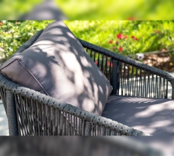 Зона 13 Канны лаунж-зона 5-местная плетеная из роупа (веревки), цвет темно-серый, фото 7