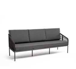 Зона 13 Канны лаунж-зона 5-местная плетеная из роупа (веревки), цвет темно-серый, фото 16