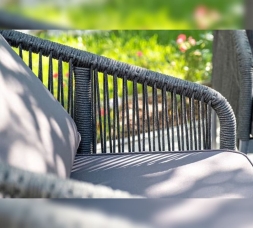 Зона 13 Канны лаунж-зона 5-местная плетеная из роупа (веревки), цвет темно-серый, фото 10