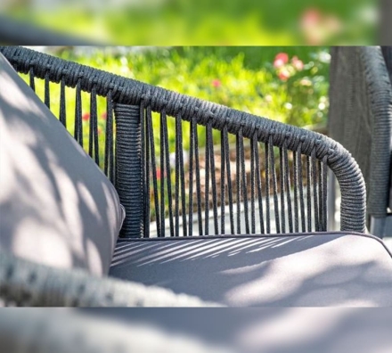 Зона 13 Канны лаунж-зона 5-местная плетеная из роупа (веревки), цвет темно-серый, фото 10