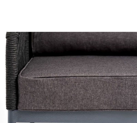 Зона 13 Канны лаунж-зона 5-местная плетеная из роупа (веревки), цвет темно-серый, фото 26