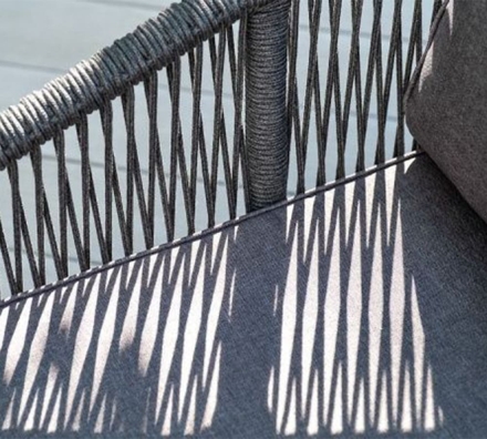 Зона 13 Канны лаунж-зона 5-местная плетеная из роупа (веревки), цвет темно-серый, фото 25