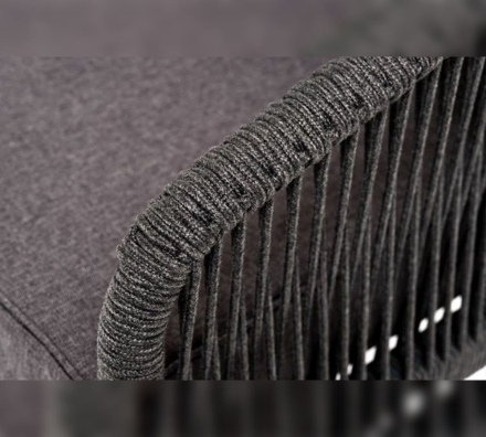 Зона 13 Канны лаунж-зона 5-местная плетеная из роупа (веревки), цвет темно-серый, фото 23