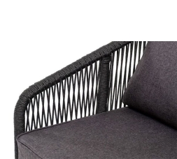 Зона 13 Канны лаунж-зона 5-местная плетеная из роупа (веревки), цвет темно-серый, фото 12