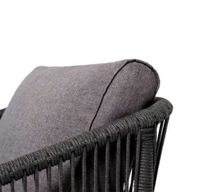 Зона 13 Канны лаунж-зона 5-местная плетеная из роупа (веревки), цвет темно-серый, фото 11