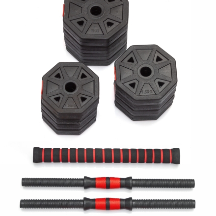 Гантели гексагональные разборные с грифом, 20 кг (2 шт. х 10 кг.) , фото 2