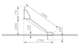 Скат KBT Stur-500 L2,4 H0,9-1,0 из нержавеющей стали для игровых площадок, фото 4 Скат KBT Stur-500 L2,4 H0,9-1,0 из нержавеющей стали для игровых площадок, фото 4