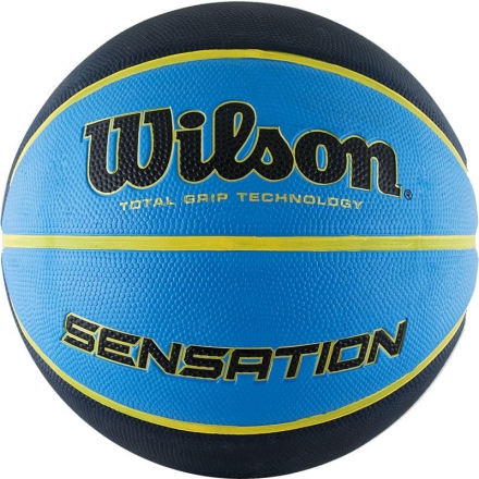 Мяч баск. WILSON Sensation, арт.WTB9118XB0702, р.7, резина, бутил. камера, черно-сине-желтый, фото 1