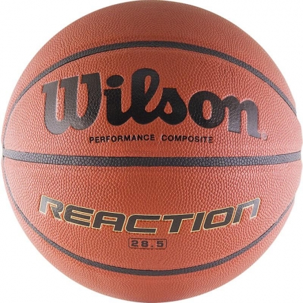 Мяч баскетбольный WILSON Reaction, размер 6, синт. кожа (полиуретан), бутиловая камера, коричневый, фото 1