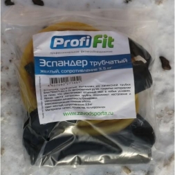 Эспандер трубчатый PROFI-FIT, желтый, сопротивление 3,5 кг, фото 3