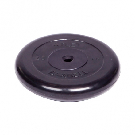Диск обрезиненный Barbell Atlet d 26 мм чёрный 2,5 кг, фото 1