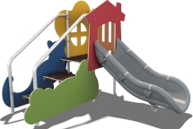 Городок с горкой ДС010 для детских игровых площадок 3-6 лет Городок с горкой ДС010 для детских игровых площадок 3-6 лет