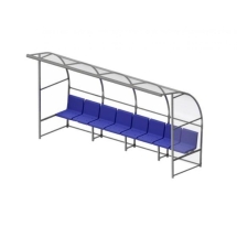 Скамейка для запасных игроков с навесом на 8 посадочных мест