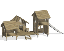 Игровой комплекс с горкой из нержавейки ИК-164, фото 1