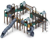 Детская игровая площадка Остров детства (Тайга) (винтовой скат) Н 2000 ДИК 2.01.8.02-33
