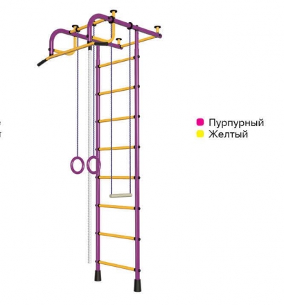 Детский спортивный комплекс Пионер 1 пурпурно/жёлтый, фото 1
