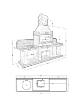 Печь № 21 — Печь барбекю с печью под казан и мойкой