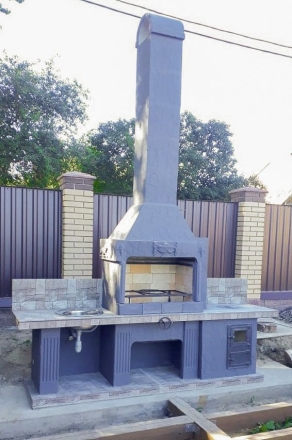 Печь № 21 — Печь барбекю с печью под казан и мойкой, фото 8