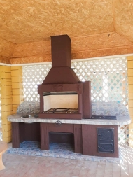 Печь № 21 — Печь барбекю с печью под казан и мойкой, фото 4