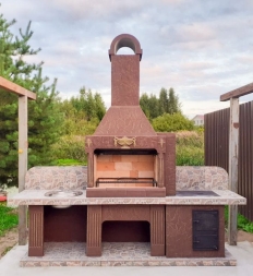 Печь № 21 — Печь барбекю с печью под казан и мойкой, фото 7