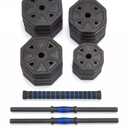 Гантели гексагональные разборные с грифом, 40 кг (2 шт. х 20 кг.) , фото 2 Гантели гексагональные разборные с грифом, 40 кг (2 шт. х 20 кг.) , фото 2