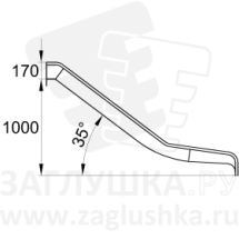 Горка из нержавеющей стали высотой 1000 мм с шириной ската 466 мм