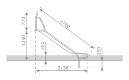 Скат KBT Stur-500 L2,7 H1,0-1,25 из нержавеющей стали для игровых площадок, фото 5 Скат KBT Stur-500 L2,7 H1,0-1,25 из нержавеющей стали для игровых площадок, фото 5