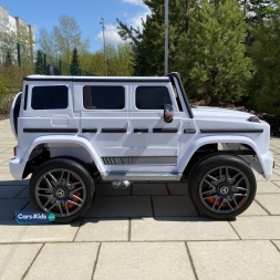 Электромобиль Mercedes-Benz AMG G63 k999kk белый, фото 3