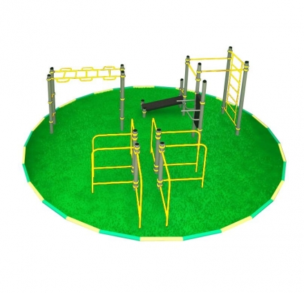 Овальная площадка для воркаута №2. Уровень - двор. 50 кв.м. W-1.7.2 , фото 1