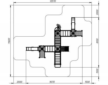 Детская игровая площадка Космопорт ДИК 2.14.07-11 серый H=1200, фото 6