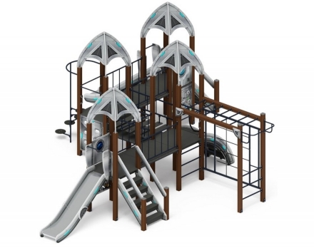 Детская игровая площадка Космопорт ДИК 2.14.07-11 серый H=1200, фото 3