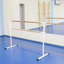 Станок хореографический ZSO напольный, двухрядный 2 м, перекладина D-40 мм Береза мобильный
