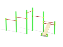 СО 7.12 Каскад из пяти турников и скамейки для упражнений пресса