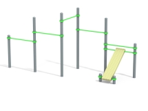 СО 7.12 Каскад из пяти турников и скамейки для упражнений пресса