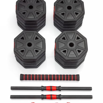 Гантели гексагональные разборные с грифом, 50 кг (2 шт. х 25 кг.) (2 места), фото 2