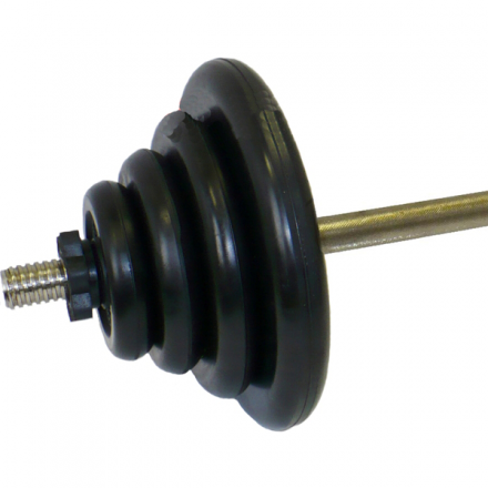 Штанга тренировочная MB Barbell чёрная 44 кг, фото 1