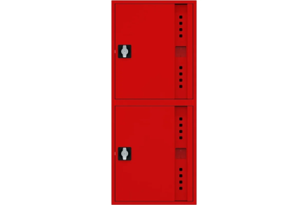 Пожарный шкаф НПО ПУЛЬС ШП-К-Пульс-320-21 НЗК/ВЗК (У) ручка-замок, пр/лев, нав/встр, закрытый, красный, 540x1300x230 мм 5501010400145, фото 1