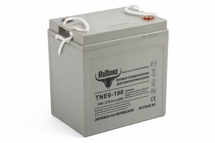 Тяговый гелевый аккумулятор RuTrike TNE6-190 (6V210A/H C3), фото 1