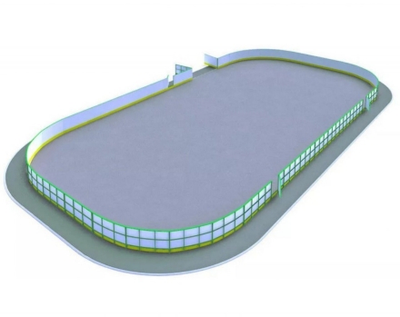 Хоккейная коробка из стеклопластика толщиной 7 мм, с обычными бортами, без ограждения из сетки, размер 30x60 м, фото 1