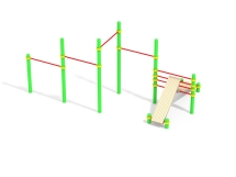 СО 7.121 Каскад из пяти турников и 2 скамейки для упражнений пресса