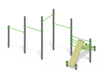 СО 7.121 Каскад из пяти турников и 2 скамейки для упражнений пресса