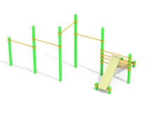 СО 7.121 Каскад из пяти турников и 2 скамейки для упражнений пресса