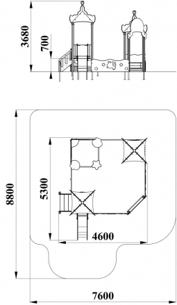 МФ 3.30 Песочный дворик с горкой H=700 мм, фото 2