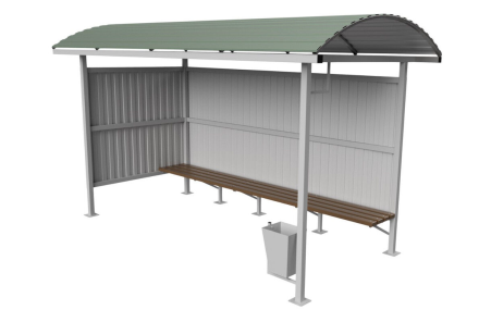 Остановочный павильон №14, 4000х1800х2500 мм, материал: металл, фото 1