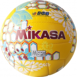 Мяч вол. пляжн. &quot;MIKASA VXS-HS 3&quot;,р.5,синт.кожа(ТПУ),лого ВФВ,18 пан.,маш.сш,бут.кам,желт-бело-бир, фото 2