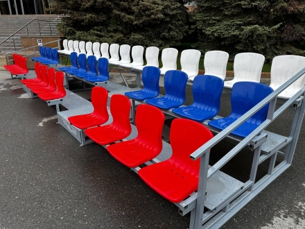 Трибуна сборно-разборная 3-х рядная на 40 мест (без навеса, 2 прохода) СТ-218, фото 2