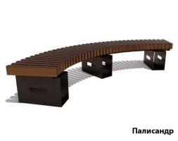 Парковая скамейка Сити, Сосна (внутренний радиус 1500 мм) Четверть круга (брус 43х90 мм), фото 2
