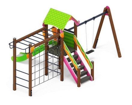 Детская игровая площадка Лукоморье ДИК 2.25.03-01.С H=1200, металлический скат, фото 3