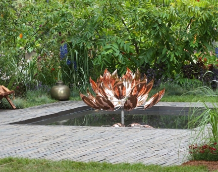 Медная скульптура Лотос Стандартный размер, фото 4