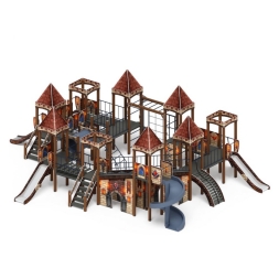 Детская игровая площадка Замок Средневековый ДИК 2.18.12-02 H=900 H=1200 H=2000 винтовой скат, фото 4